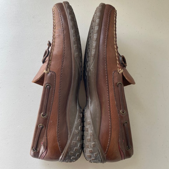 Johnston & Murphy Moc Toe Tie Front Loafers Slip On Casual Brown Leather 12 main image 9